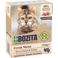 Bozita kip met kalkoen stukjes in saus natvoer kat 12 x 370 g
