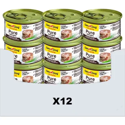 12x GimDog Little Darling Pure Delight Kip - Rund 85 gr
