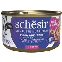 12x Schesir Complete&Balanced Kattenvoer Tonijn en Rundvlees in Boullion 85 gr product name