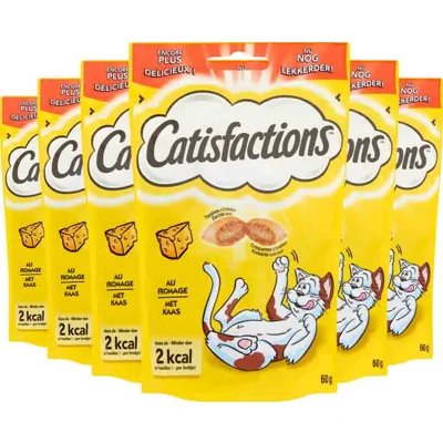 6x Catisfactions Kattensnoepjes Kaas 60 gr