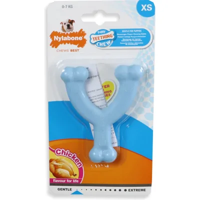 Nylabone Puppy Dental Wishbone - XS - Blauw