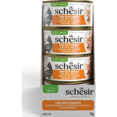 Schesir Complements tonijn met pompoen (jelly) natvoer kat (blikjes) 1 tray (12 x 70 g)