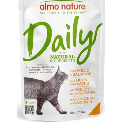 Almo Nature Daily met kip en zalm natvoer kat (70 g) 30 x 70 g