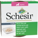 Schesir Puppy kip met aloë (jelly) natvoer hond (blikjes 150 g) 1 tray (10 x 150 g)