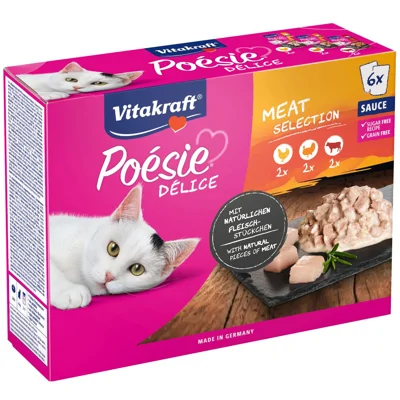 Vitakraft Poésie Délice met vlees natvoer kat multipack (6 x 85 g) 1 verpakking (6 x 85 g)