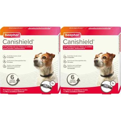 2x Beaphar Canishield Anti Vlooien en Tekenband Hond S - M 48 cm