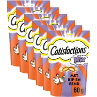 6x Catisfactions Kattensnoepjes Kip - Eend 60 gr