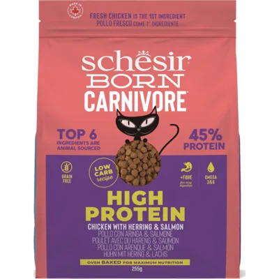 8x Schesir Born Carnivore Kattenvoer Chicken&Herring 255 gr
