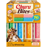 Inaba Churu Bites Hondensnack Multipack Chicken&Salmon&Tuna&Cheese 16 x 12 gr