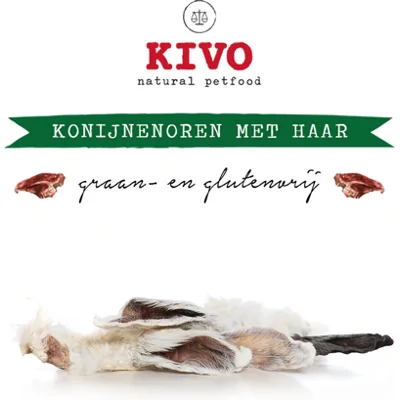 Kivo Konijnenoren met haar - 100 gr