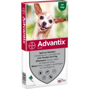 Advantix 40/200 Hond tot 4 kg 4 pipetten