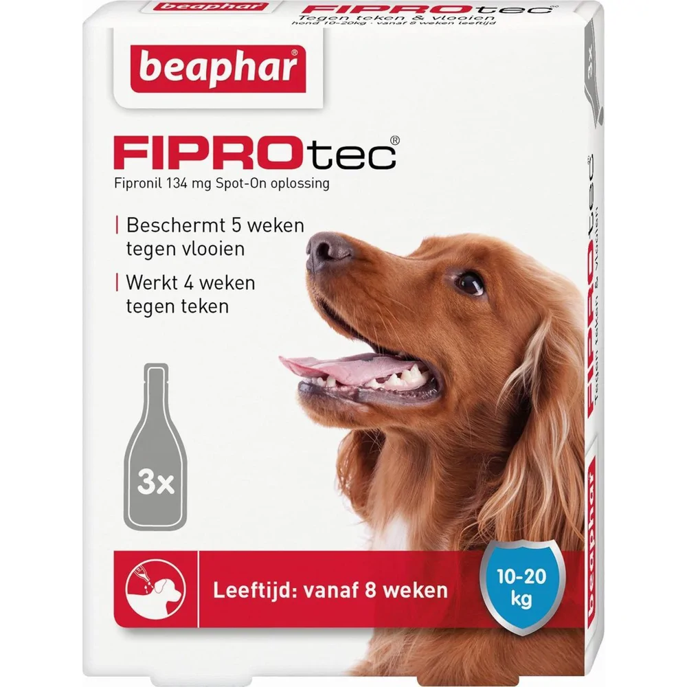 Beaphar FiproTec Spot-On Hond 10-20 kg - 3 pipetten