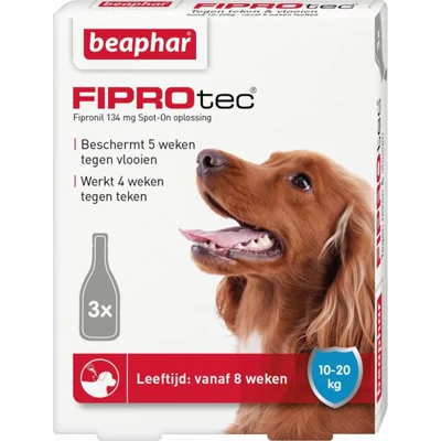 Beaphar FiproTec Spot-On Hond 10-20 kg - 3 pipetten