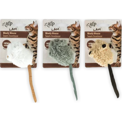 All For Paws - Lambswool - Wooly Mouse with mouse sound & Catnip