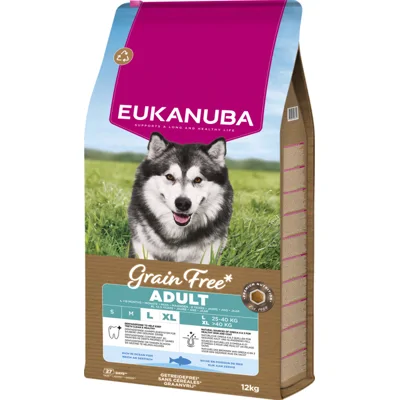 Eukanuba graanvrij zeevis grote rassen hondenvoer 3kg zak