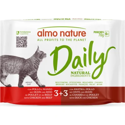 Almo Nature Daily met kip multipack natvoer kat (70 g) 12 x 70 g