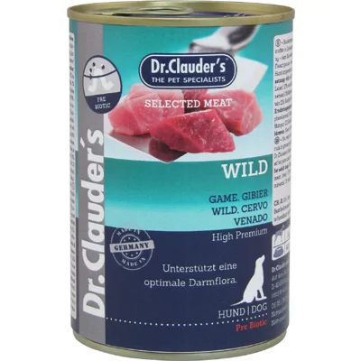 Dr. Clauder's wild natvoer hond 6 x 400 g