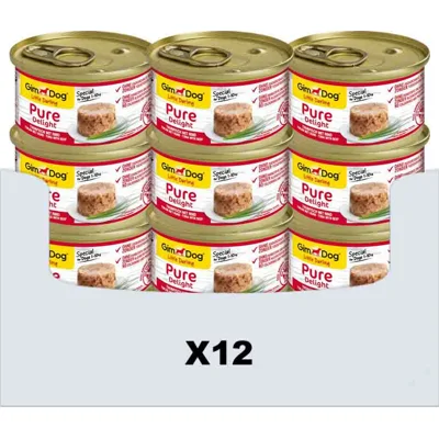 12x GimDog Little Darling Pure Delight Tonijn - Rund 85 gr