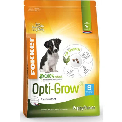3x Fokker Opti-Grow Hondenvoer S 2,5 kg