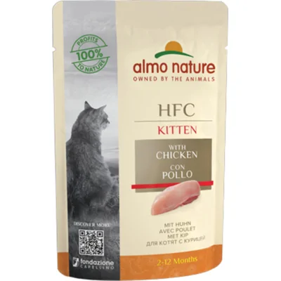 48x Almo Nature HFC Complete Kattenvoer Nat Kitten Kip 55 gr