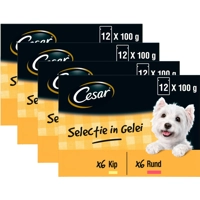 4x Cesar Maaltijdzakjes 12-pack in Gelei 12 x 100 gr