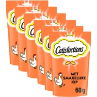 6x Catisfactions Kattensnoepjes Kip 60 gr