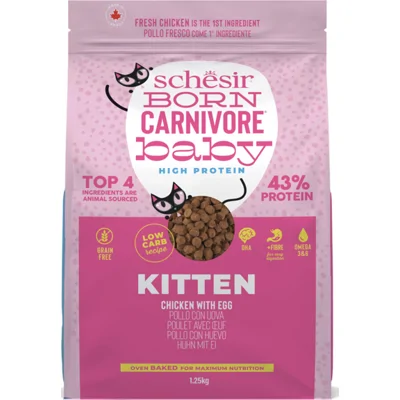 Schesir Born Carnivore Kitten Kattenvoer Chicken&Egg 1,25 kg
