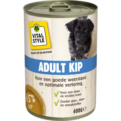 Vitalstyle Hondenvoer Blik Kip 400 gr
