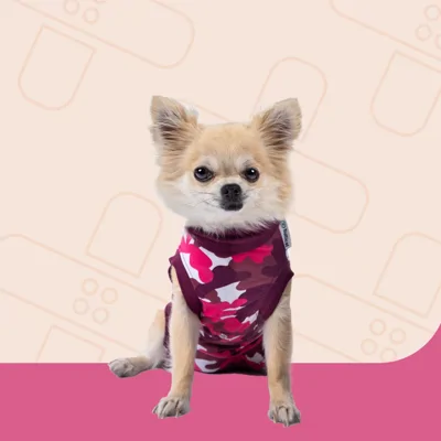Suitical Recovery Suit Hond - XXXS - Roze Camouflage