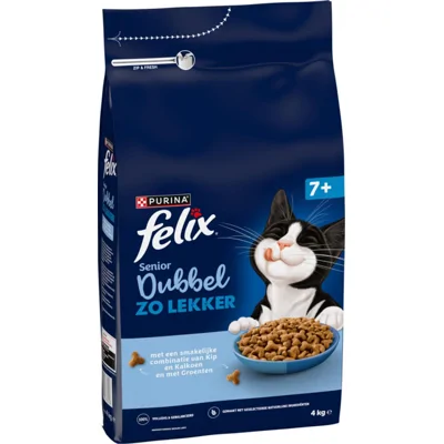 Felix Dubbel Zo Lekker - Senior - Kip en kalkoen - 4 kg