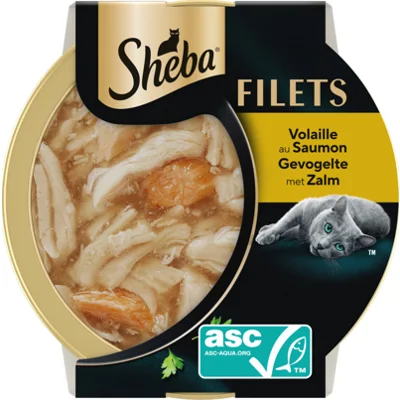 Sheba Filets met Gevogelte en Zalm in Saus