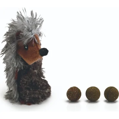 Beeztees pluche egel + catnipballen kattenspeeltje