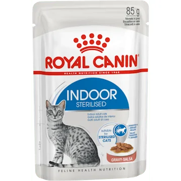 Royal Canin Indoor Sterilised in Gravy (saus) natvoer kattenvoer zakjes 12x85g