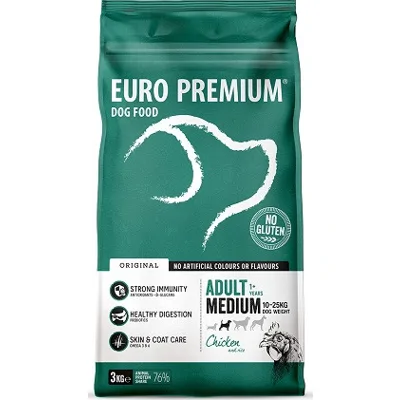 Euro Premium Adult Medium Chicken & Rice hondenvoer 2 x 3 kg