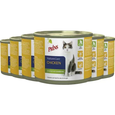 Prins NatureCare kip natvoer kat 1 tray (6 x 200 g)