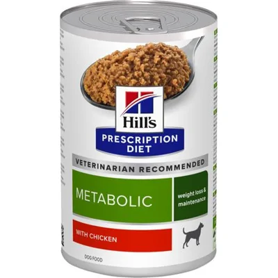Hill's Prescription Diet Metabolic Weight Management nat hondenvoer met kipsmaak blik 1 tray (12 x 200 g)