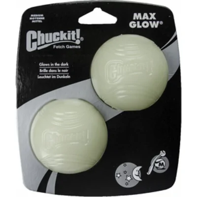 Chuckit Max Glow Ball 2 - pack Mediumø 6 cm 2 stuks