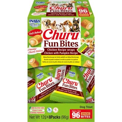 Inaba Churu Fun Bites Wraps Hondensnack Multipack Chicken&Pumpkin 8 x 12 gr