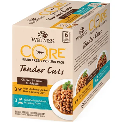 Wellness Core Kattenvoer Tender Cuts Selection 6-pack Kip 6 x 85 gr