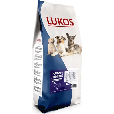 Lukos Puppy & Junior Medium/Large - premium hondenvoer 10 kg