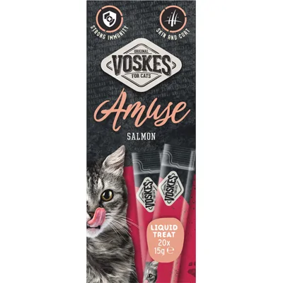 Voskes Kattensnack Liquid Treat Zalm 20x15 gr