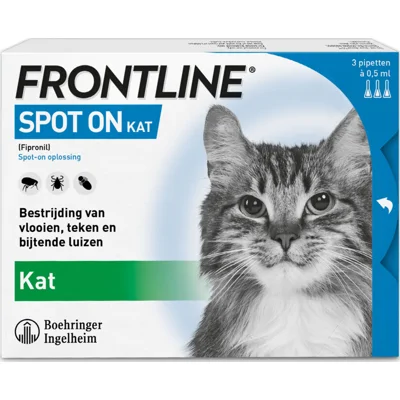 2x Frontline Spot On Anti Vlooien en Teken Druppels Kat vanaf 1 kg 3 pipetten