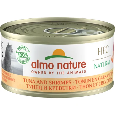 Almo Nature HFC 70 Natural - Tonijn en Garnaal - 24x70g