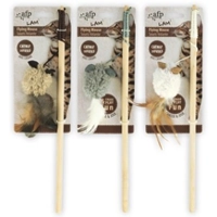 All For Paws - Lambswool Wand+Mouse with Feather Catnip