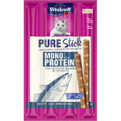 Vitakraft Pure Stick koolvis kattensnack (4 x 5 g) 10 verpakkingen