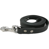 Leren Looplijn Zwart voor de hond 160 cm x 16 mm