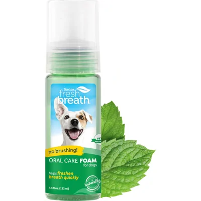 Tropiclean Fresh Breath Foam gebitsreiniging hond 4 stuks