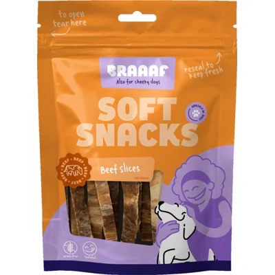 10x Braaaf Reepjes Hondensnack Rundvlees met Vis 85 gr