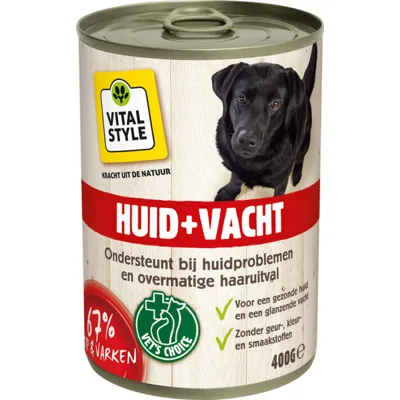 Vitalstyle Hondenvoer Blik Huid&Vacht 400 gr