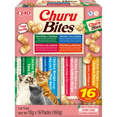 Ciao Kattensnack Churu Bites 4 Varianten Chicken 16x10 gr